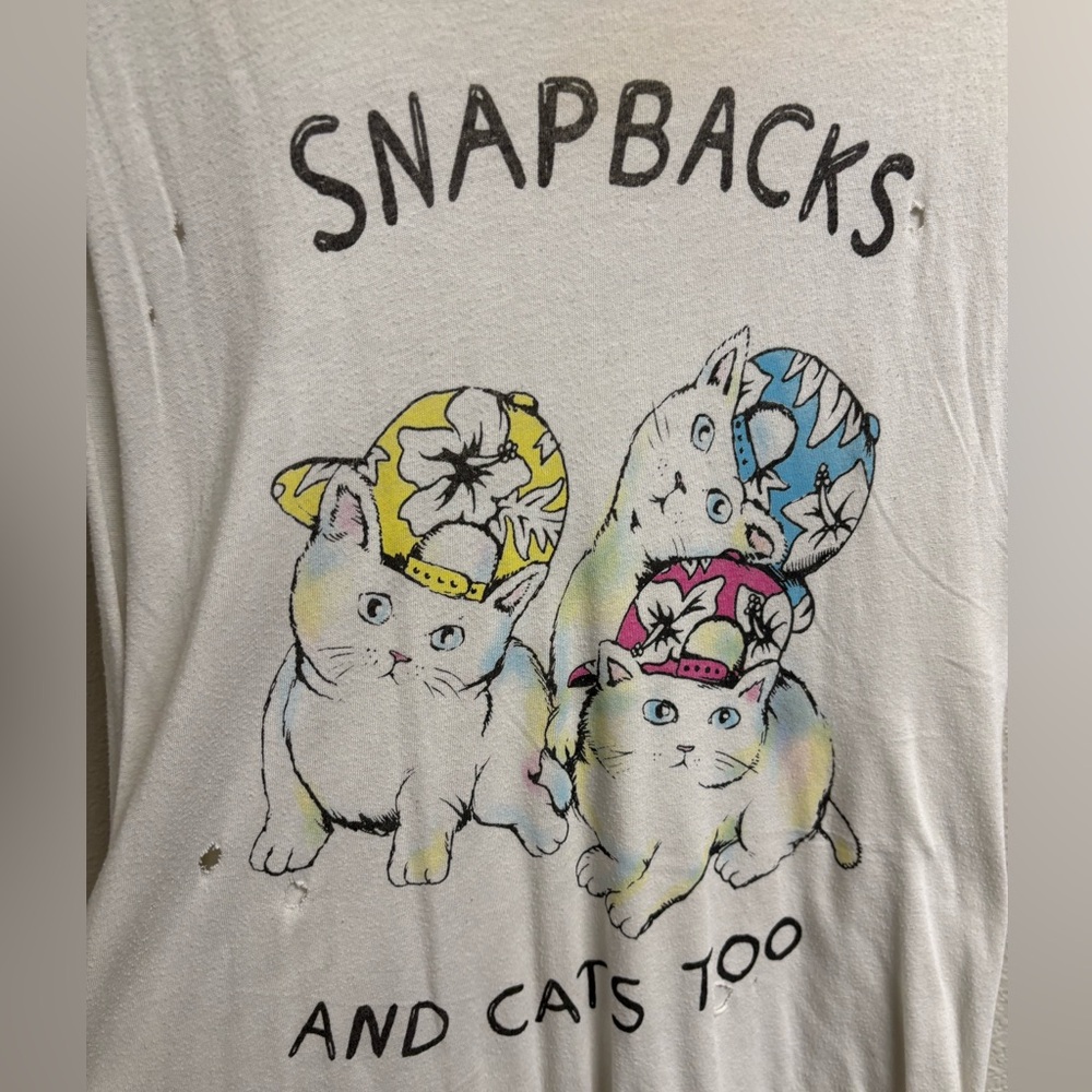 *RARE* UNIF “Snapbacks And Cats Too” Distressed Muscle Shirt Size M